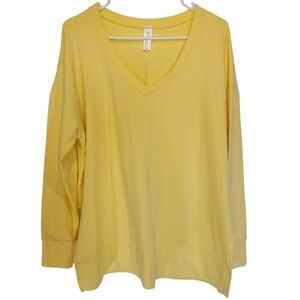 Gilmour Canadian Made Yellow V-Neck Relaxed Fit Sweatshirt - Sz O/S